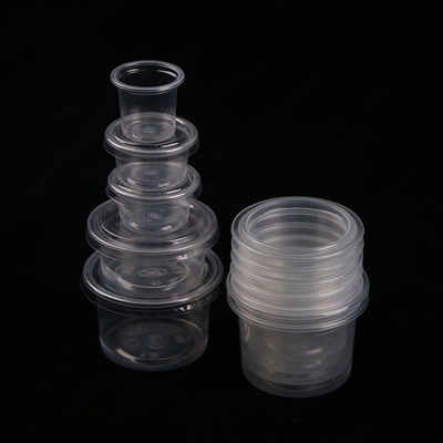 Deckel-schossen Plastikteil-Schalen Jello Schalen für das Probieren des Soßen-Imbisses