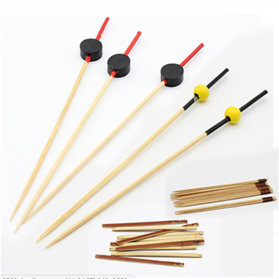 Kundenspezifischer Logo Bamboo Knot Picks Skewers nicht beschichtete leicht gesäuberte Hitzebeständigkeit