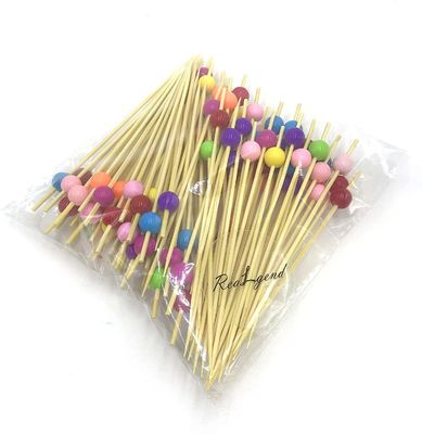 Kundenspezifische Logo Art Natural Craft Fruit Bamboo-Stock-Aufsteckspindeln