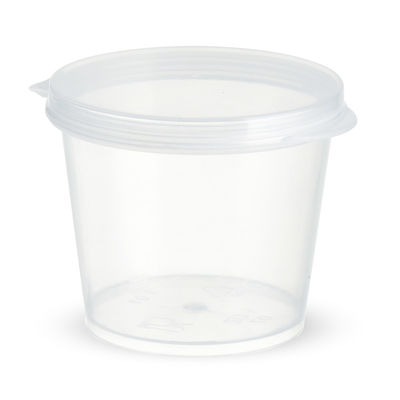 50 ml runder transparenter Mini-Saucenbecher PP-Kunststoff-Saucenbecher mit Deckel