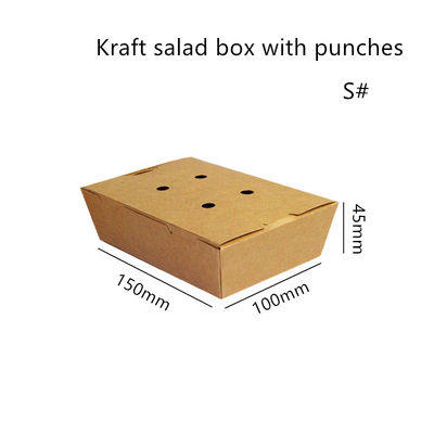 Salat-Kraftpapier nehmen Kasten-Microwavable Wegwerf mit Durchschlägen weg
