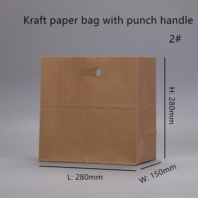 Kraftpapier-Tasche 80gsm 100gsm 120gsm mit gestempelschnittenem Griff