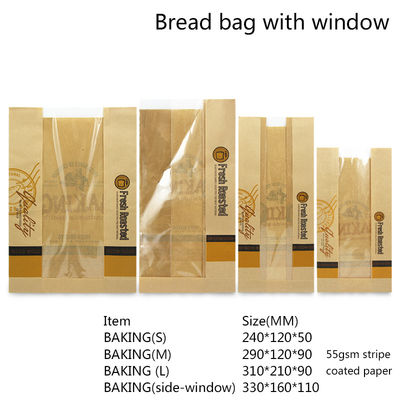 Wegwerf-PET beschichtete 50gsm Brotverpackungs-Papiertüten