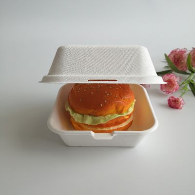 5 Zoll 6 Zoll-biologisch abbaubares Zuckerrohr-Wegwerfburger-Kasten