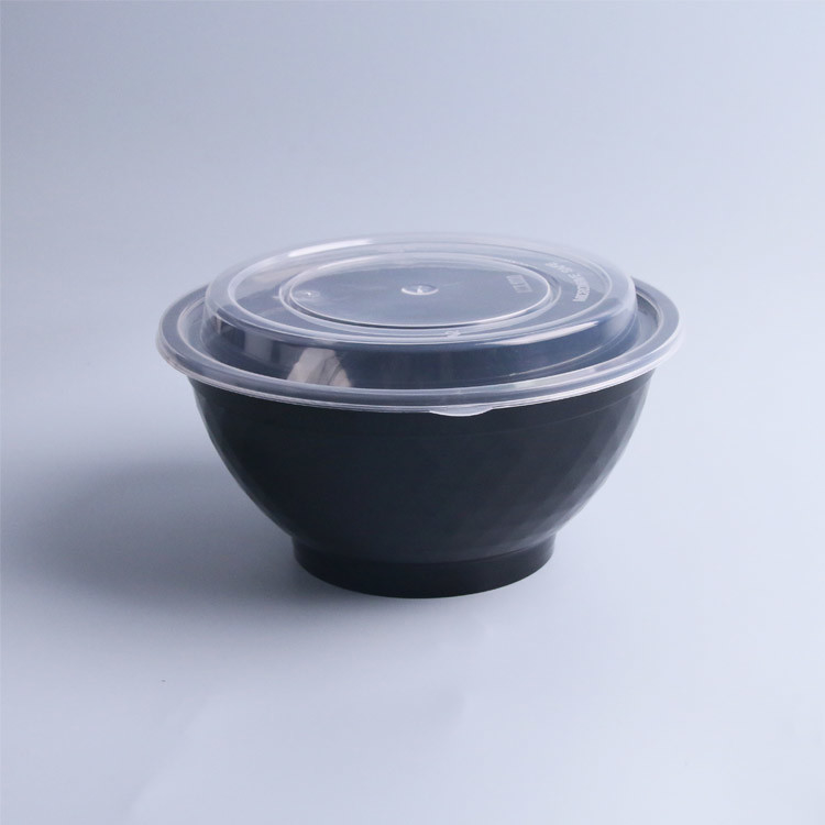Kundenspezifische gedruckt nehmen runder Plastik- Salat-Schüssel Wegwerf-750Ml 950 ml heraus