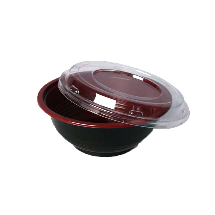 Roter und schwarzer Nudelsuppe-Behälter-Wegwerfplastiknudel-Schüssel