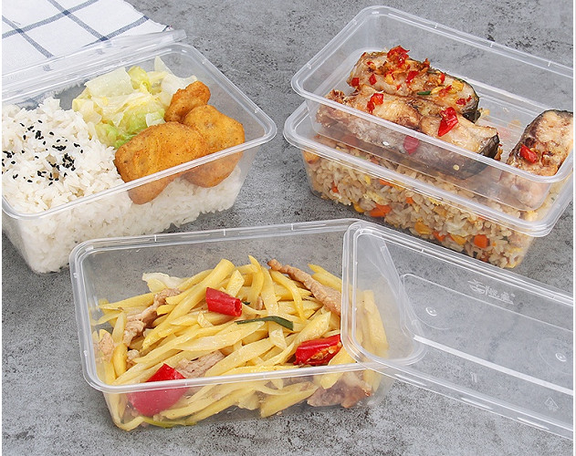 Stapelbarer Behälter-Wegwerfplastik BPA freier Nahrungsmittelmicrowavable mit Deckel
