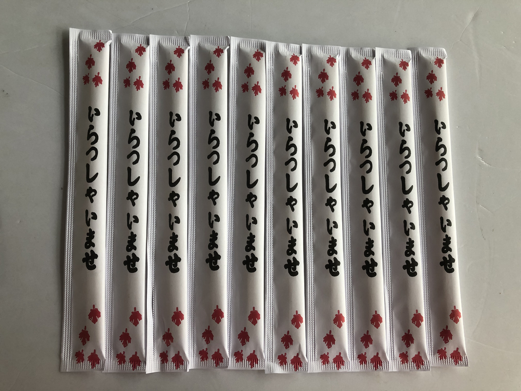 Bambusessstäbchen 24CM ZWILLINGE Dispossable mit vollem in Papier eingewickeltem für chinesische Nahrung