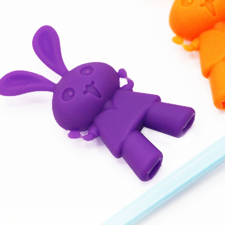 Cartoon Rabit geformter Silikonhelfer-Essstäbchenkopf für Kindertraining