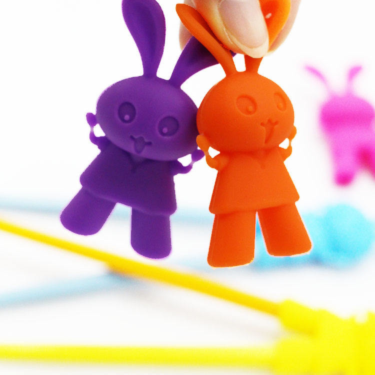 Cartoon Rabit geformter Silikonhelfer-Essstäbchenkopf für Kindertraining