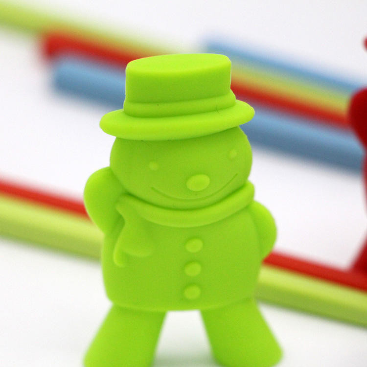 Cartoon Schneemann geformt Besteck Silikon Essstäbchenhalter Essstäbchenkopf für Kinder
