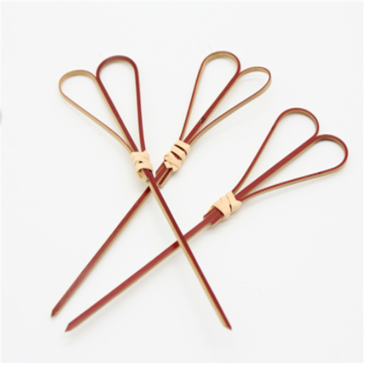 Kundenspezifischer Logo Bamboo Knot Picks Skewers nicht beschichtete leicht gesäuberte Hitzebeständigkeit