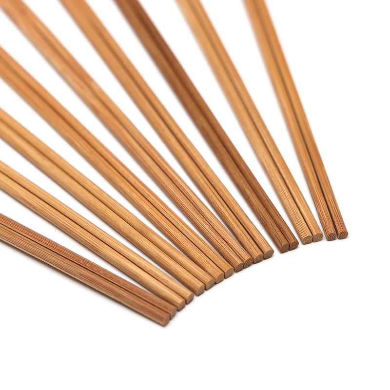Braune oder karbonisierte Bambus-Essstäbchen, 21 cm/24 cm, 4,8 mm–5,0 mm
