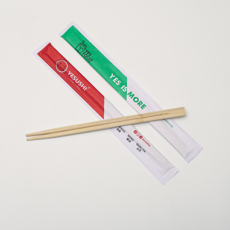 Umweltschonende Bambus-Essstäbchen Natürliche Bambus-Essstäbchen Sushi-Essstäbchen mit Papierverpackung Vollpapier-Zwillinge-Essstäbchen