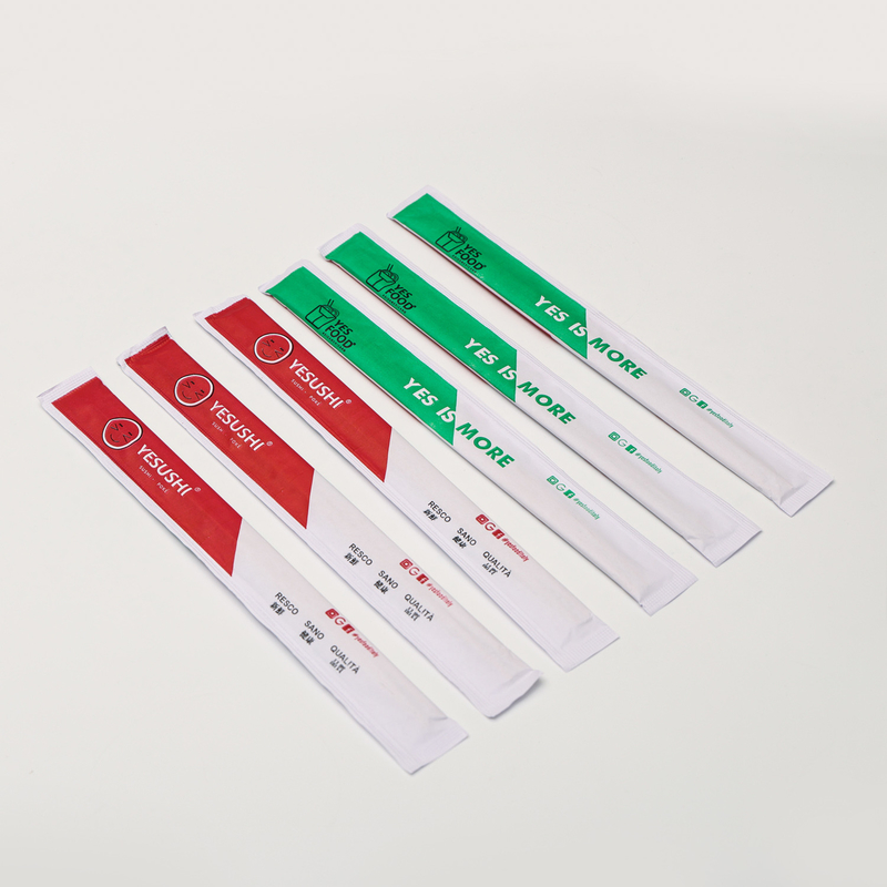 Umweltschonende Bambus-Essstäbchen Natürliche Bambus-Essstäbchen Sushi-Essstäbchen mit Papierverpackung Vollpapier-Zwillinge-Essstäbchen