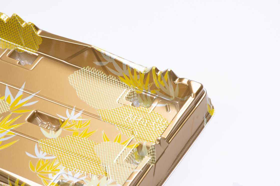 Sushi-Träger mit Deckel für Takeout und Desserts Einweg-Haustier mit Deckel Gebäckskiste