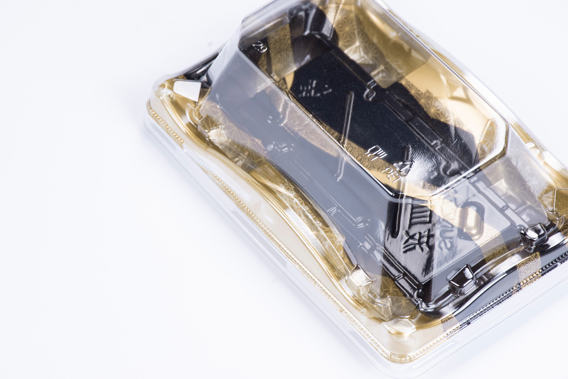 Einweg-Sushibehälter mit Deckel Quadratische Lebensmittelbehälter mit Sushi-Tray
