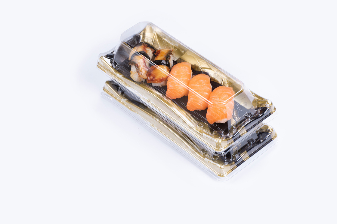 Einweg-Sushibehälter mit Deckel Quadratische Lebensmittelbehälter mit Sushi-Tray