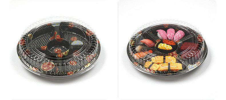 Lebensmittelbehälter Fastfood-Box Plastik-Sushi-Tray mit Nebeldeckel