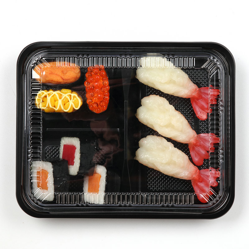 Japanische Einweg-Plastik mit Abdeckung Fünf Kisten mit Früchten Fastfood-Box Verpackung Mitnahme-Verpackung Sushi Lu