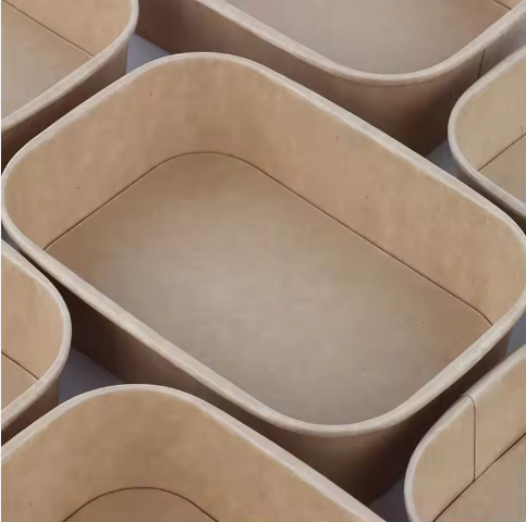 Hochwertige Einwegbehälter aus braunem Papier