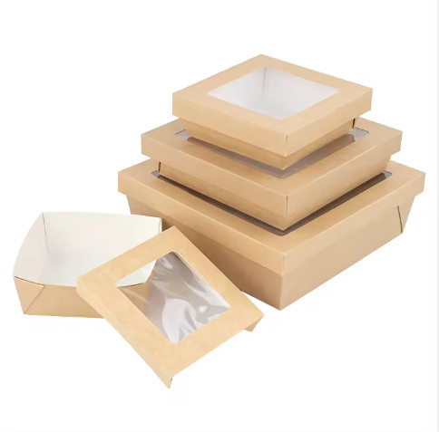 Einweg-Umweltfreundliche Druckerei Lebensmittel Verpackung Kleines Sushi Kuchen Bäckerei Schokolade Verpackung Papierbox