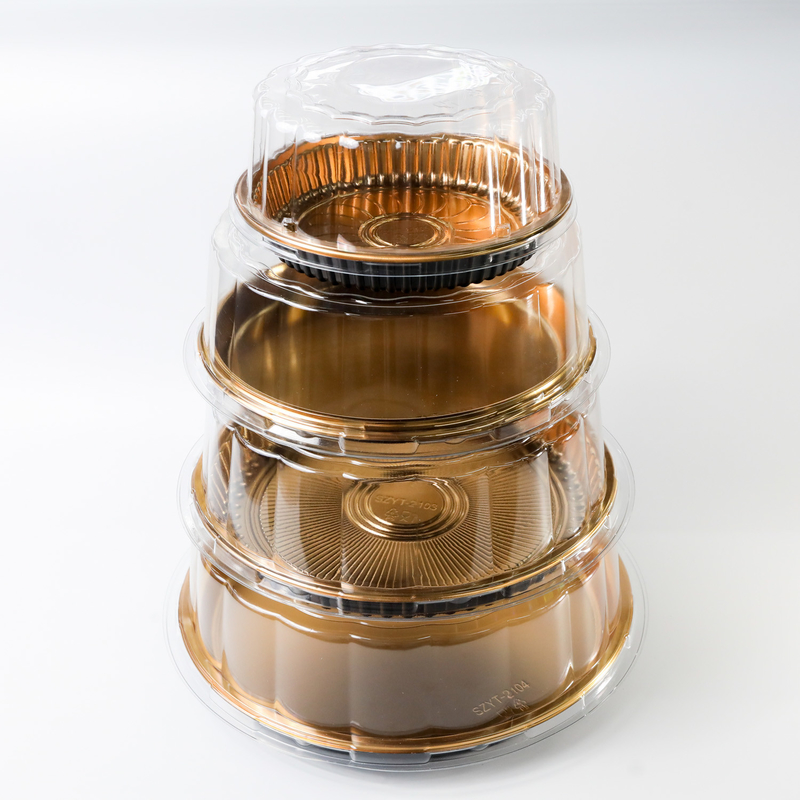Custom Logo Einweg-Plastik-Kuchen-Box-Display mit Ausnahme-Lebensmittelbehälter 100sets Verpackung Lebensmittelfach Verpackung