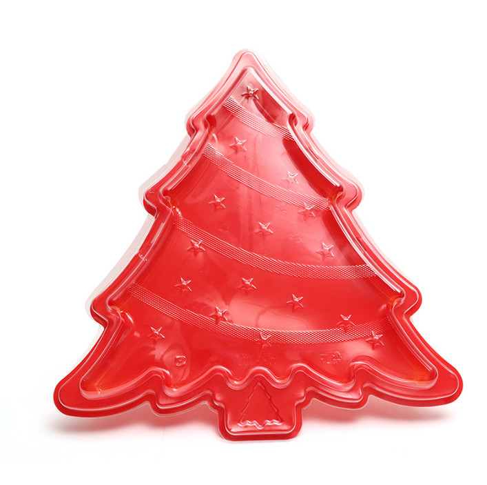 Weihnachtsbaum-Sushi-Kiste Gebackene Schokoladenkuchen-Sushi-Kiste Einweg-Plastik-Frischverpackungskiste
