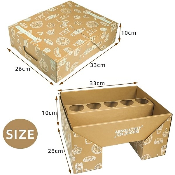 Einweg-Kraftpapier-Lebensmittelbox,Picknickbox。 Mitnahmebox für Restaurant, Fast-Food-Box