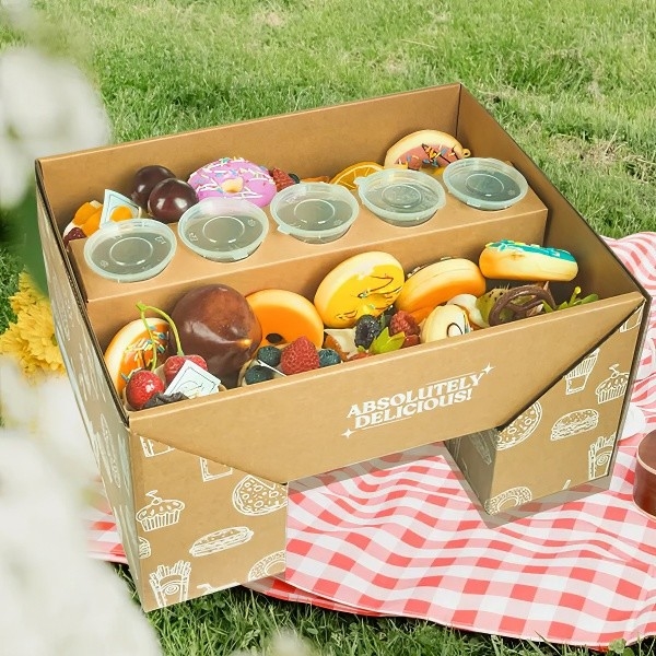 Einweg-Kraftpapier-Lebensmittelbox,Picknickbox。 Mitnahmebox für Restaurant, Fast-Food-Box