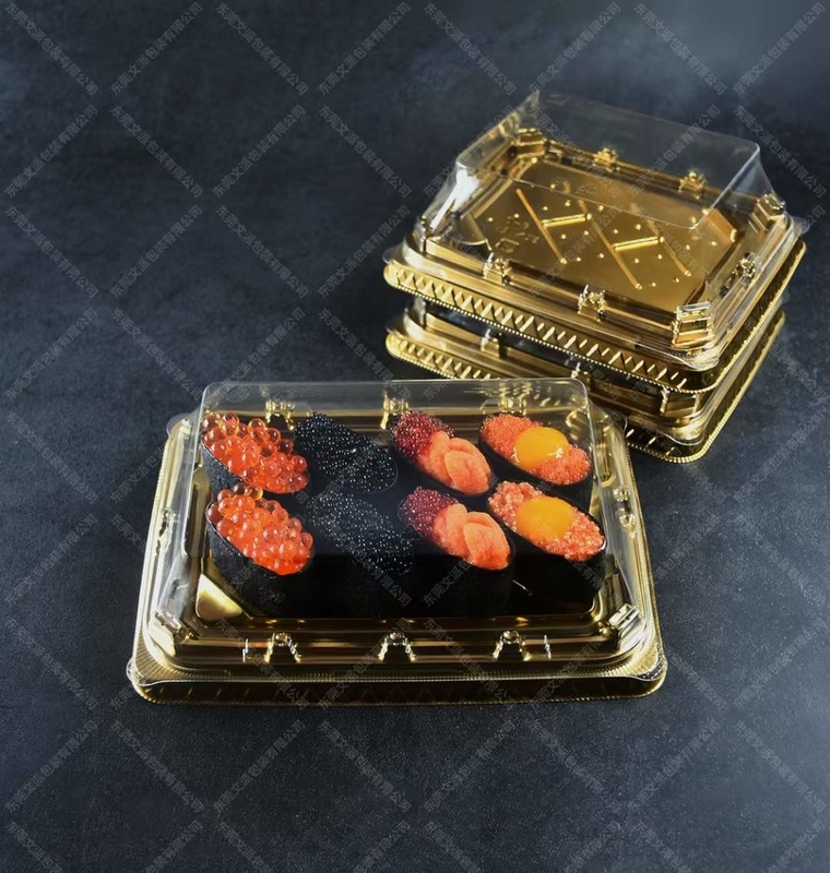 Traditionelle japanische Sushi-Kiste aus Plastik für Essen und Obst