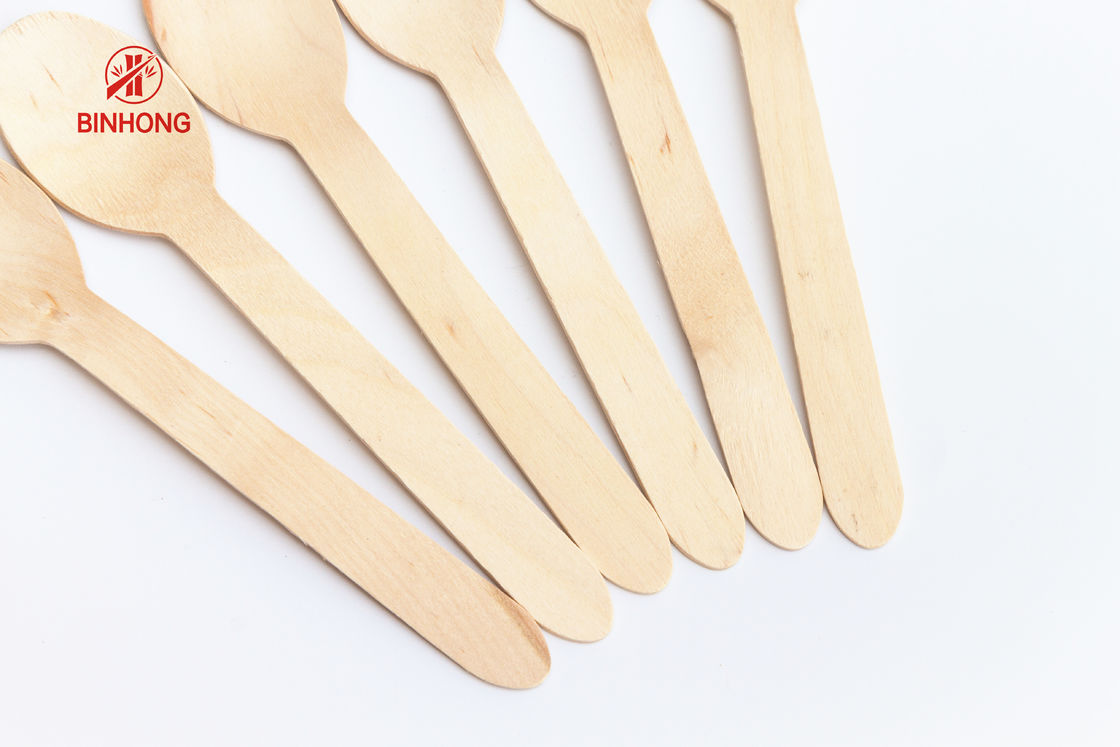 Natürliches freundliches hölzernes biologisch abbaubares Wegwerftischbesteck-hölzerner Messer-Gabel-Satz Eco