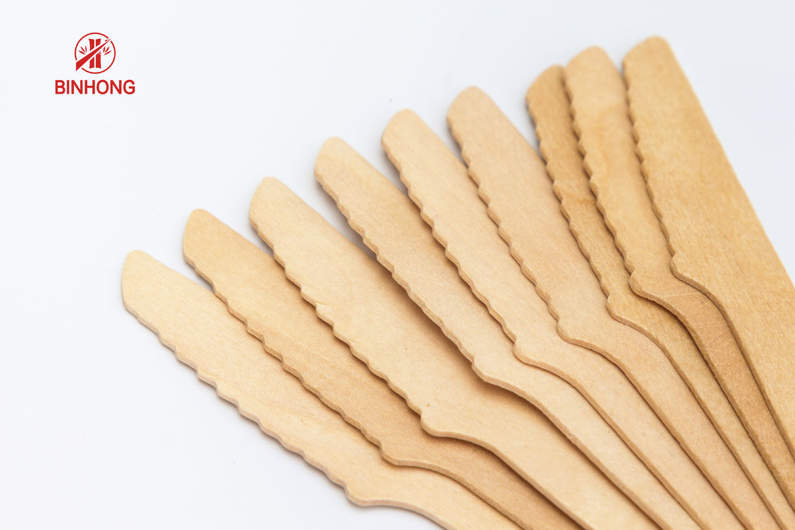 Natürliches freundliches hölzernes biologisch abbaubares Wegwerftischbesteck-hölzerner Messer-Gabel-Satz Eco