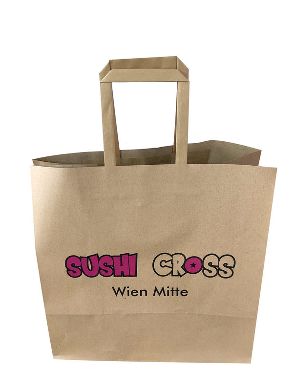 Freundliche 110gsm 16x6x12“ aufbereitete Kraftpapier Taschen Eco
