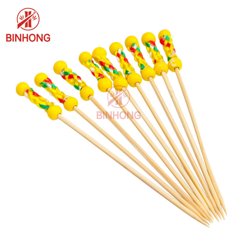Kundengebundene 2.5mm perlenbesetzte Zahnstocher für Frucht