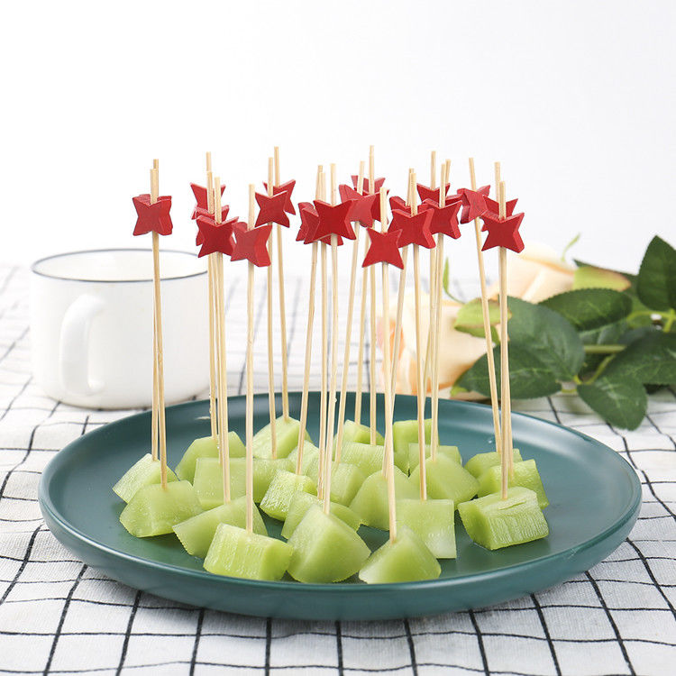 Wegwerfeinfaches Bambuscocktail-Bambusstöcke der Farbe6cm