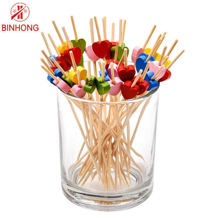 Bunte perlenbesetzte WegwerfZahnstocher der Blumen-12CM