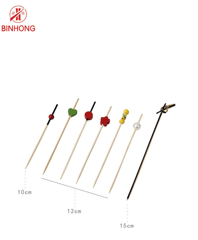 100% natürliche Bambus-AB perlenbesetzte Zahnstocher Grad-7cm