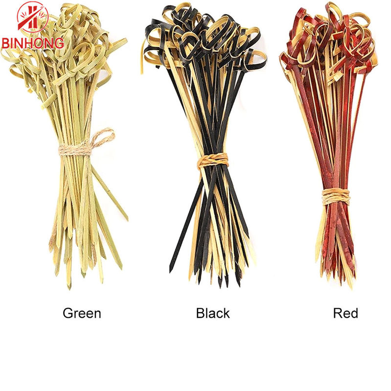 Kundenspezifische Logo Art Natural Craft Fruit Bamboo-Stock-Aufsteckspindeln