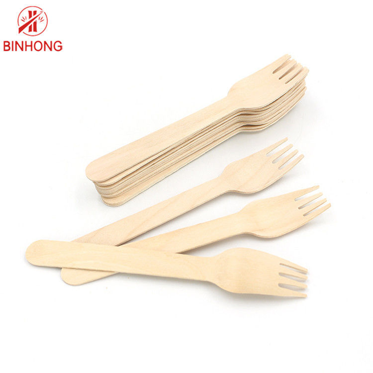 Biologisch abbaubares hölzernes Wegwerftischbesteck Birchwood 14cm