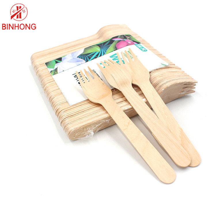 Biologisch abbaubares hölzernes Wegwerftischbesteck Birchwood 14cm