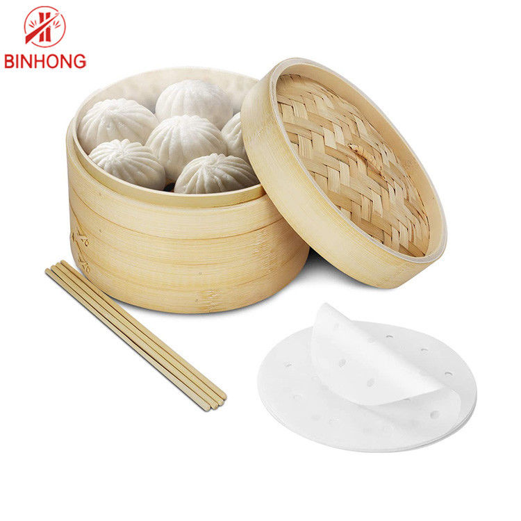 Küche, die glatten 28cm Dim Sum Bambuskorb kocht