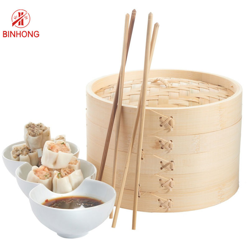 Küche, die glatten 28cm Dim Sum Bambuskorb kocht