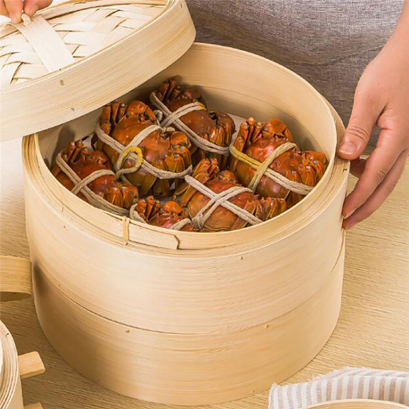 Natürliches Küchen-Dampfer-Kochen Moso Bambus-Dim Sum 10inch