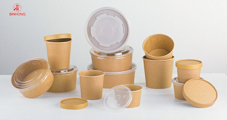 Rundes Nahrungsmittelpapier nehmen Kasten-Leck-Beweis 500ml weg