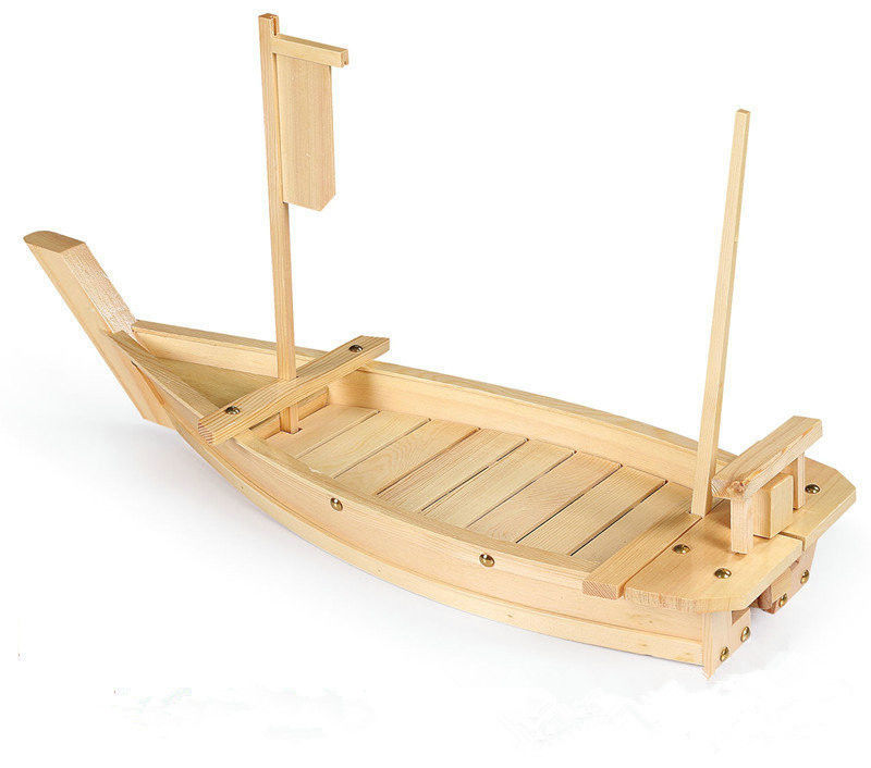 Stützbares Bambus-70cm Sushi-Boot Tray With Flagpole