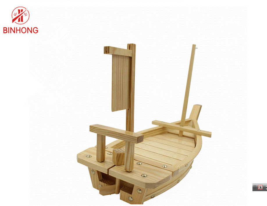 Stützbares Bambus-70cm Sushi-Boot Tray With Flagpole