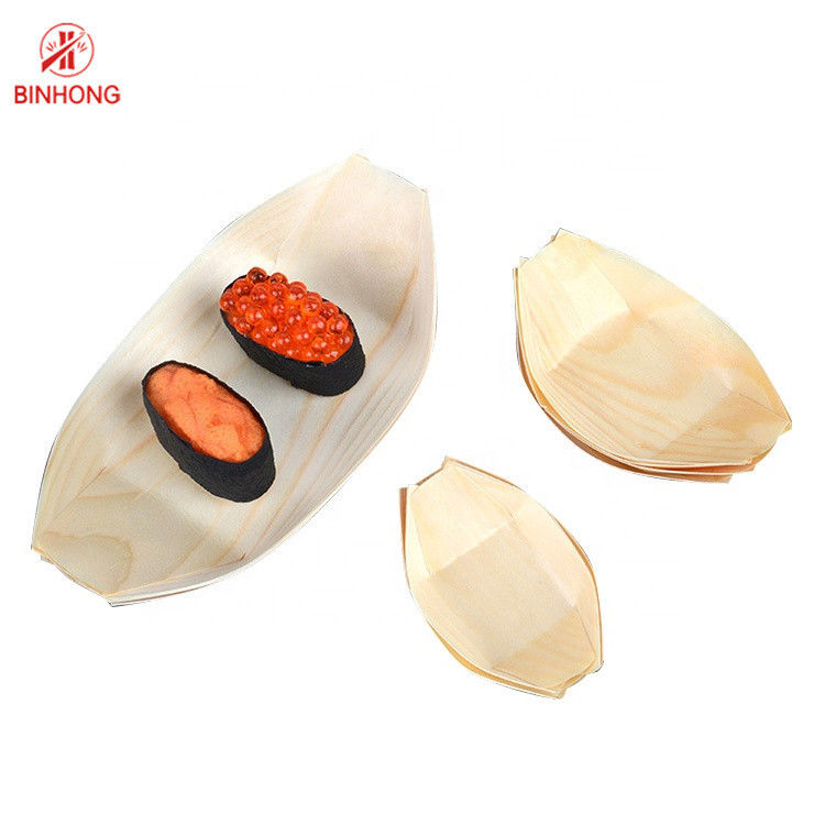 Erstklassiger hölzerner 24.5*12.5cm Sushi-Boots-Wegwerfbehälter