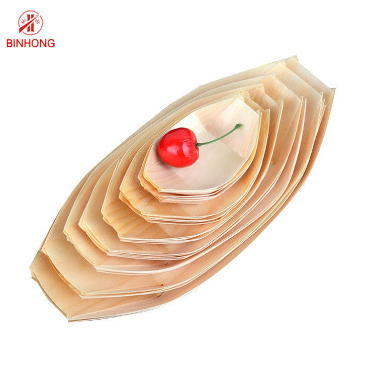 Erstklassiger hölzerner 24.5*12.5cm Sushi-Boots-Wegwerfbehälter