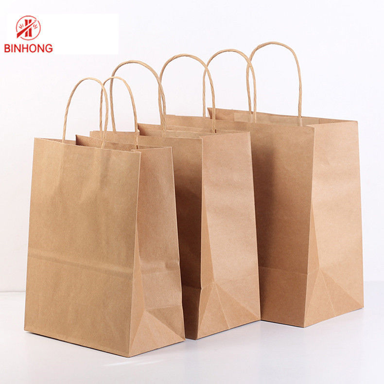 Wiederverwendbarer flacher Griff Flexo, das Kraftpapier Carry Bags druckt